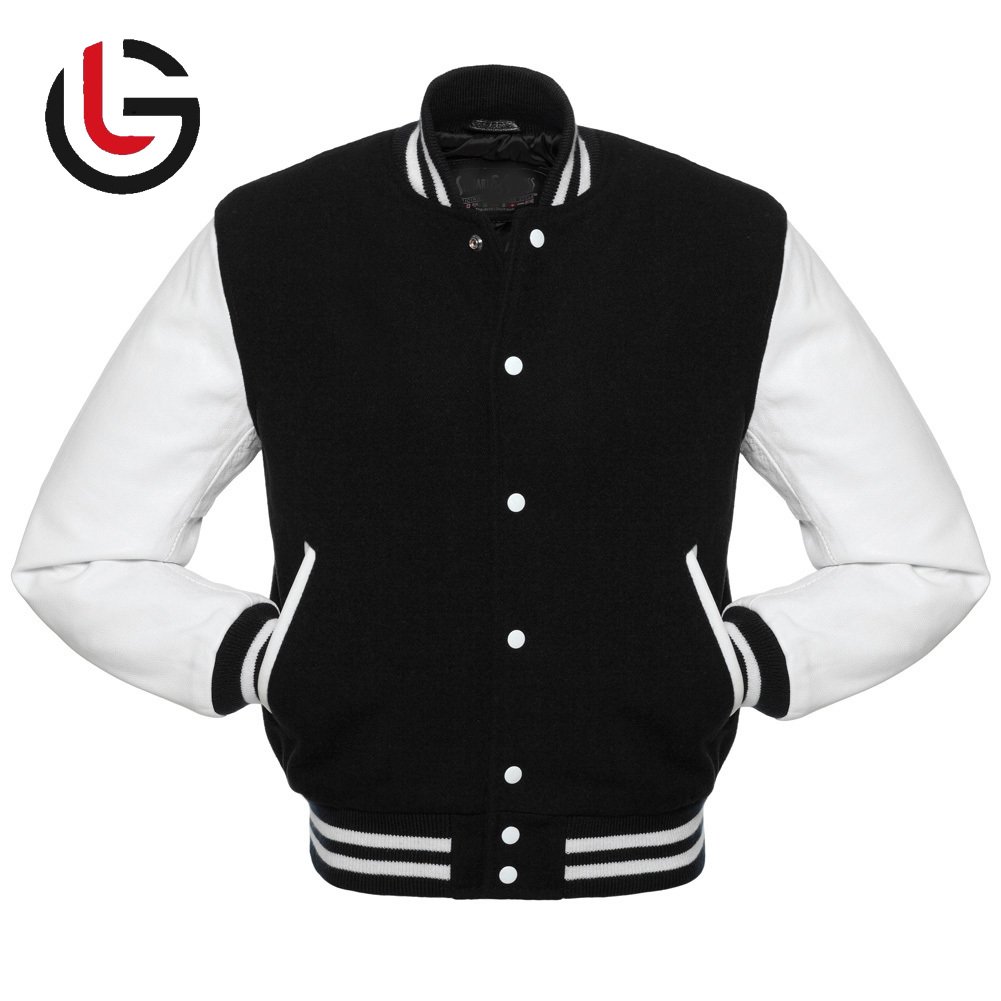 BLACK WHITE VARSITY JACKET