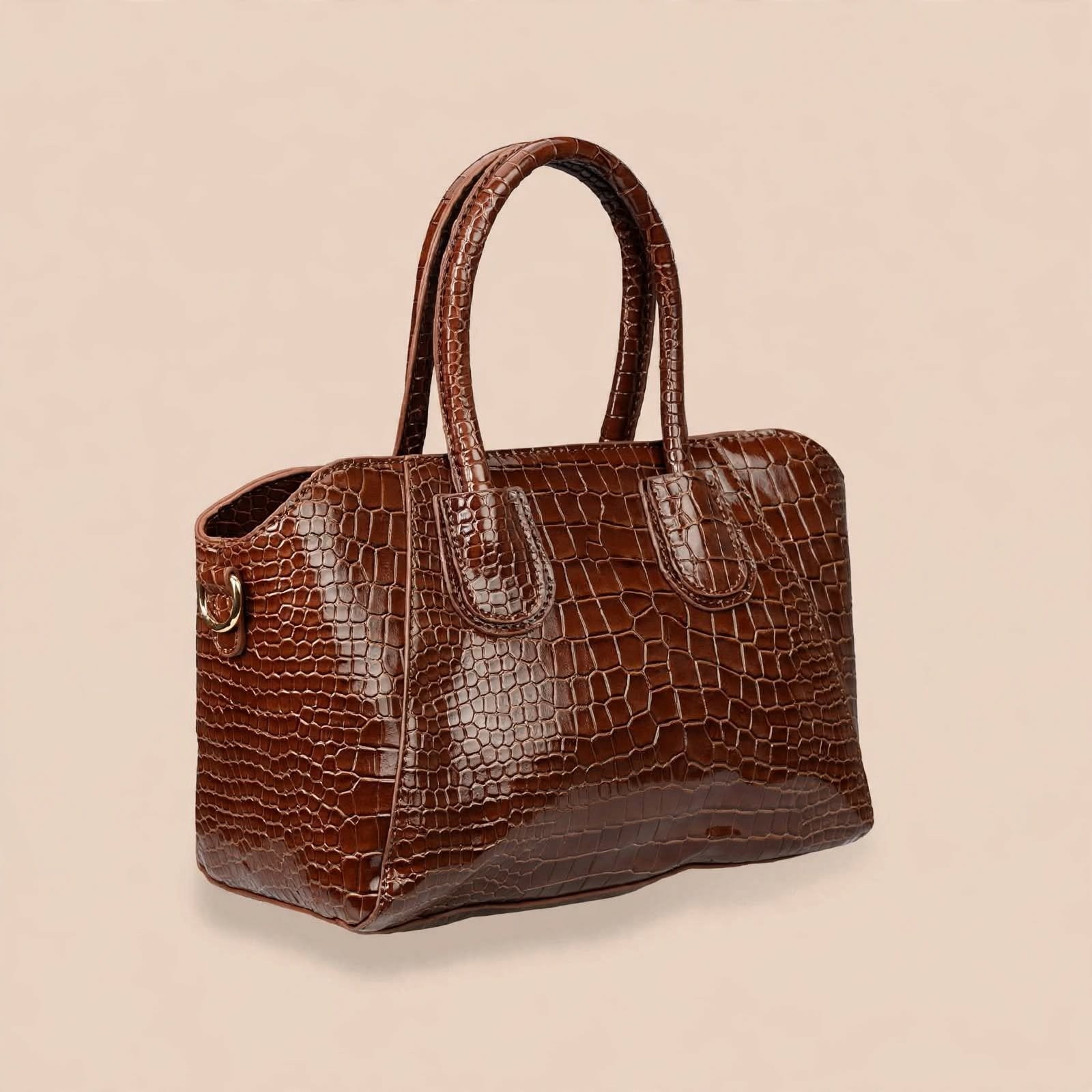Women’s Genuine Leather Crocodile Embossed Handbag
