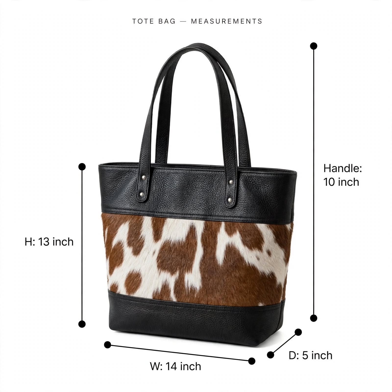 Cowhide Hair Hide Leather Handbag