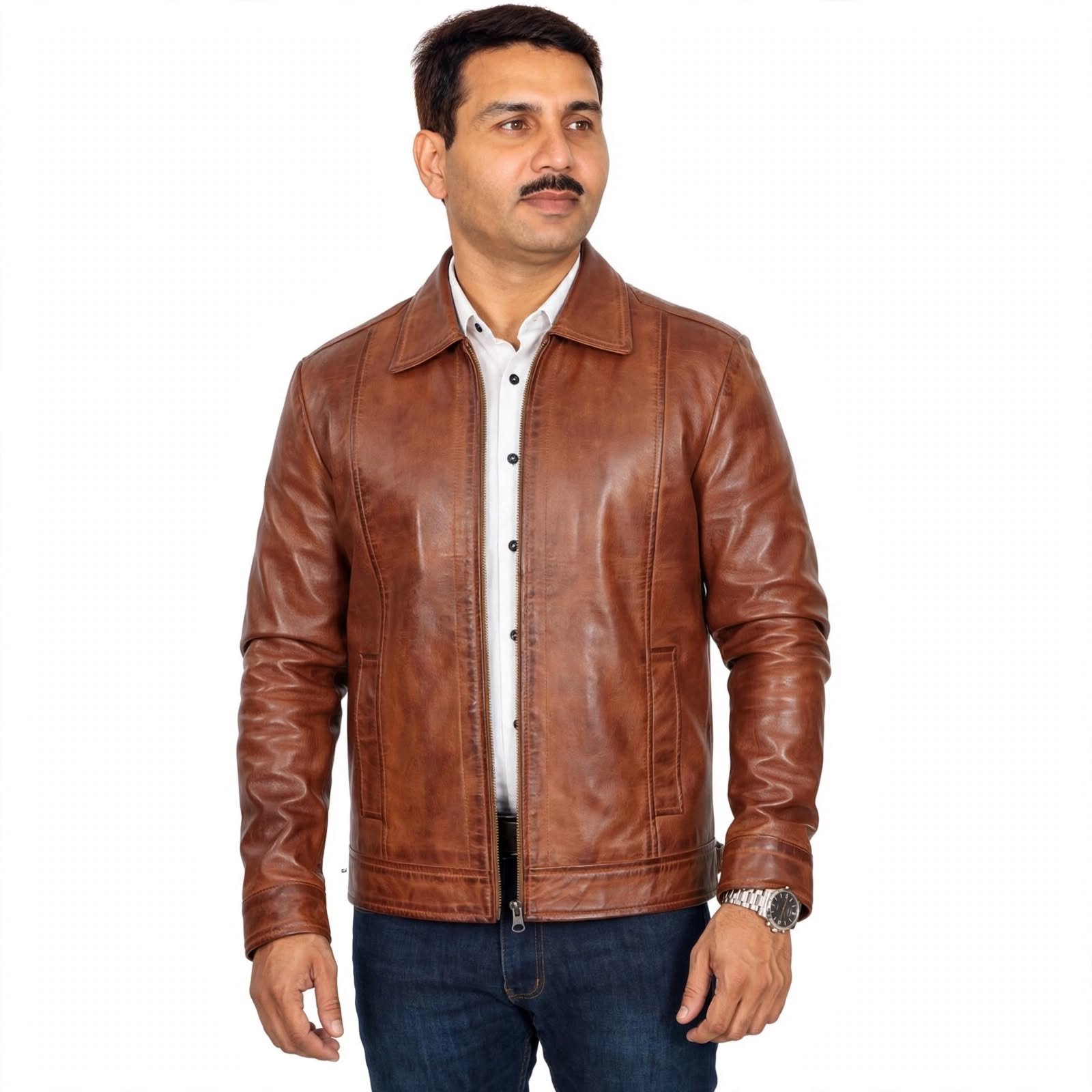 Brown Motorcycle Leather Jacket