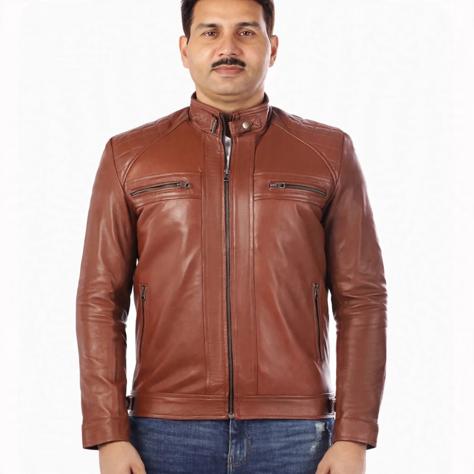 Men’s Brown Genuine Leather Jacket