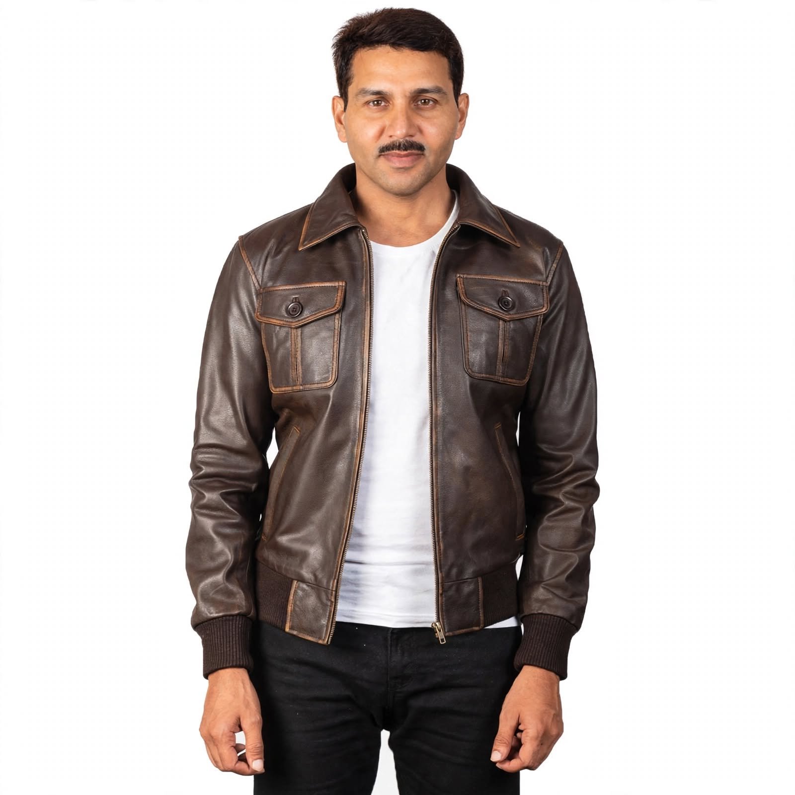 Vintage Brown Leather Jacket