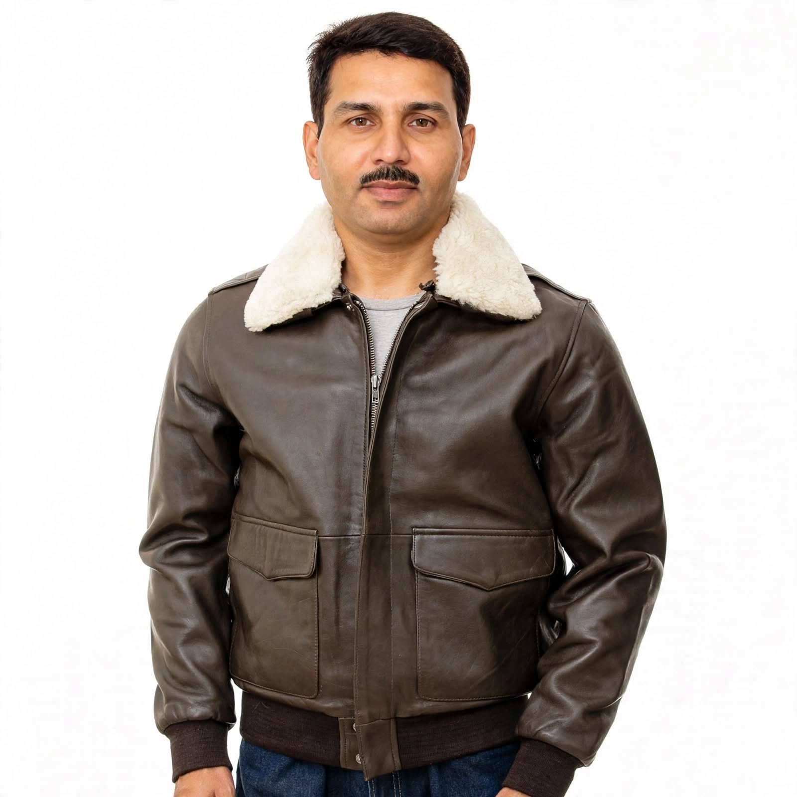 Fur Brown Leather Jacket