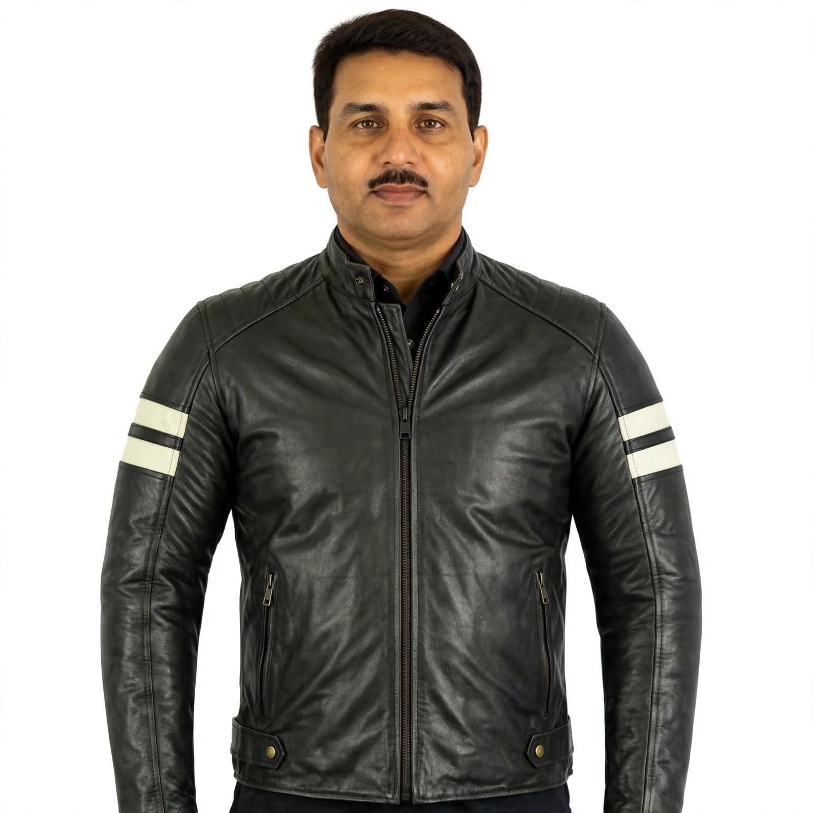 Men’s Black Leather Biker Jacket