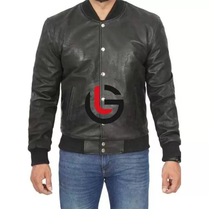 Bomber Varsity Leather Jacket