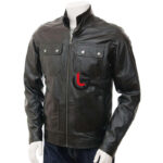 Cropped Biker Leather Jacket