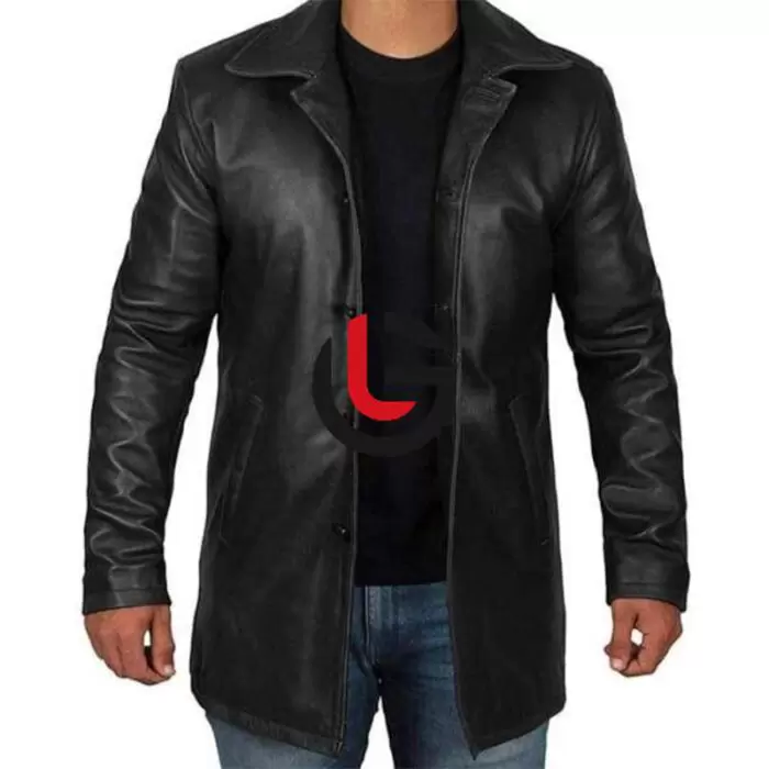 Slim Fit Men Leather Coat