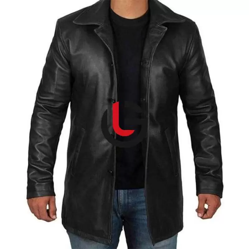 Slim Fit Men Leather Coat