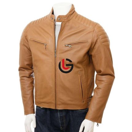 Beige Color Leather Jacket
