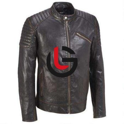 Padded Men Leather Jacket