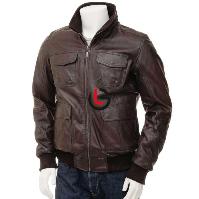 Motorbike Bomber Leather Jacket