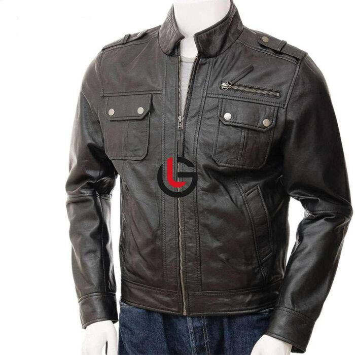 Moto biker Leather Jacket