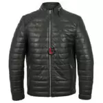 Puffer Men Leather Jacket