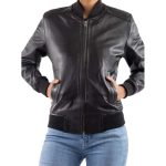Black Bomber Leather Jacket