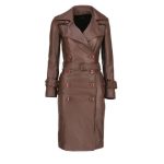 Brown Long Leather Coat