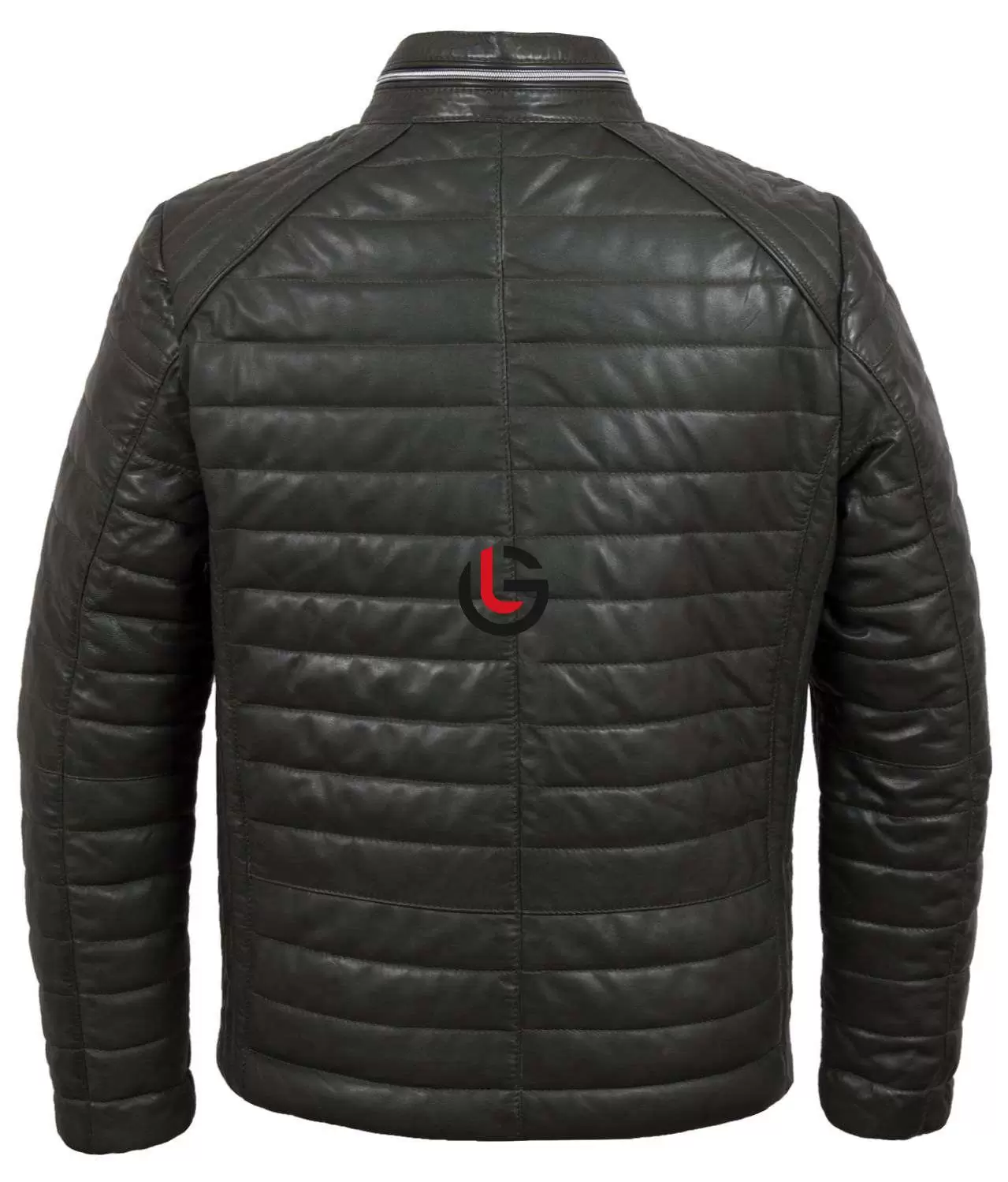 Puffer Men Leather Jacket