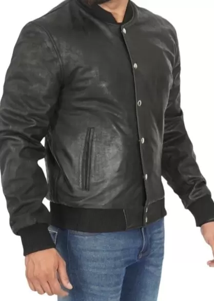 Bomber Varsity Leather Jacket
