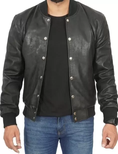 Bomber Varsity Leather Jacket