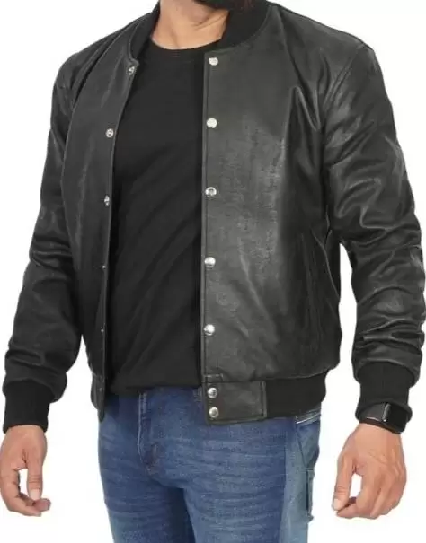 Bomber Varsity Leather Jacket
