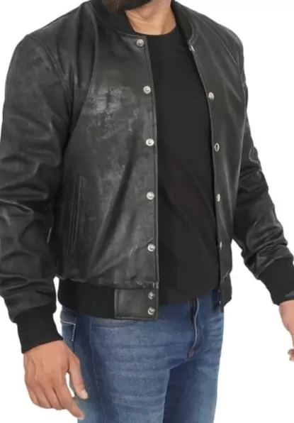 Bomber Varsity Leather Jacket