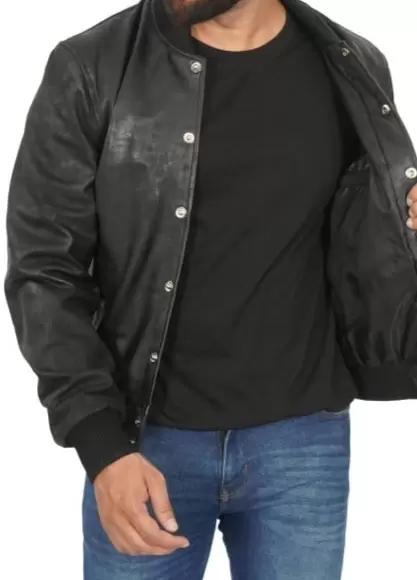 Bomber Varsity Leather Jacket