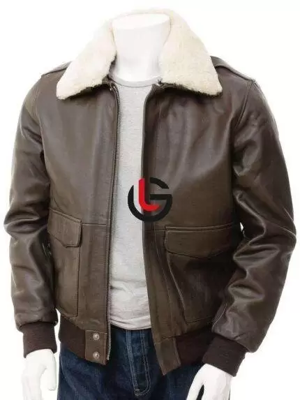 Aviator Military Leather Jacket