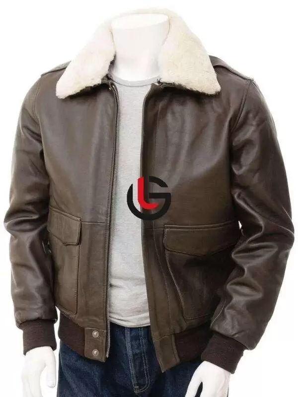 Aviator Military Leather Jacket