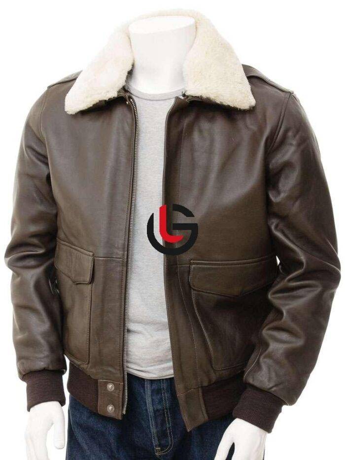 Aviator Military Leather Jacket
