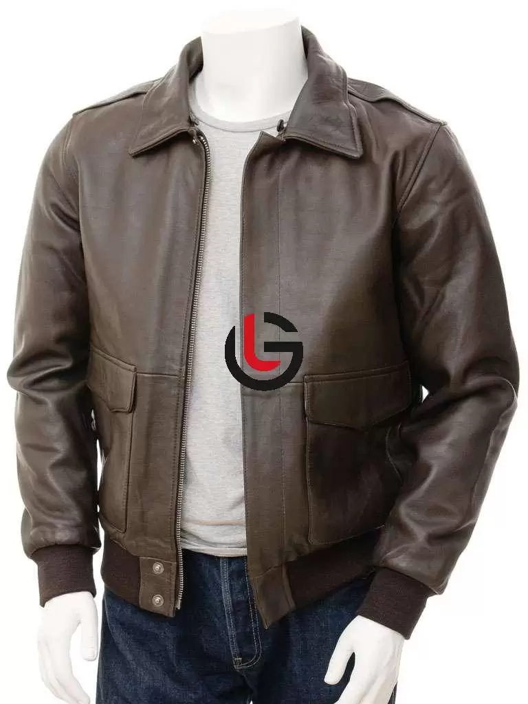 Aviator Military Leather Jacket