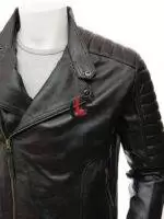 Stand Collar Leather Jacket