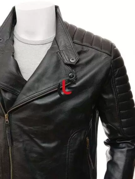 Stand Collar Leather Jacket