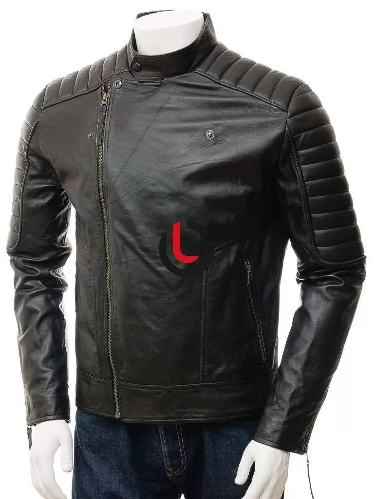 Stand Collar Leather Jacket