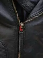 Stand Collar Leather Jacket