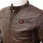Horizontal Stitching Leather Jacket
