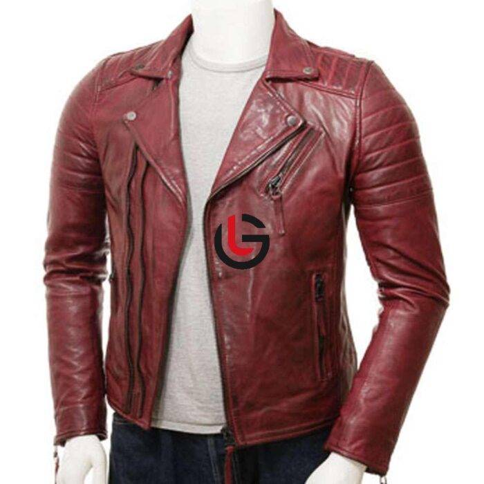 Maroon Motorbike Leather Jacket
