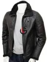 Black Shearling Leather Jacket