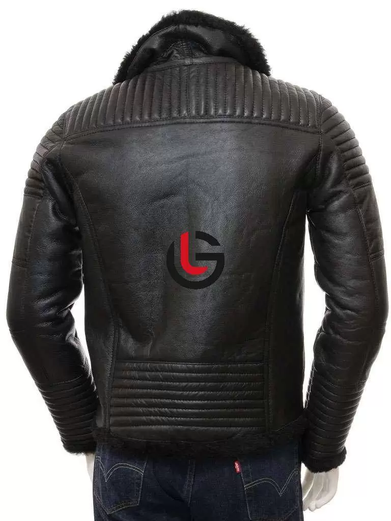 Black Shearling Leather Jacket