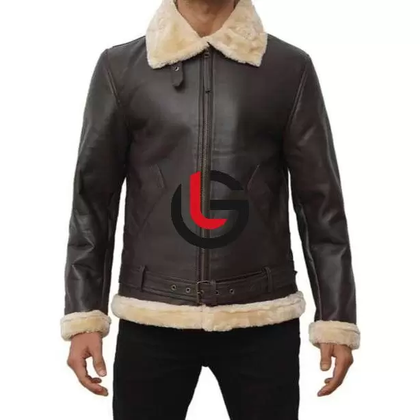 Men Shearling Leather Jacket