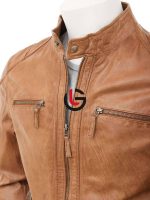 Distressed Tan Leather Jacket