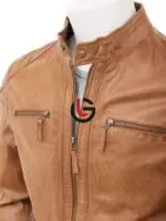 Distressed Tan Leather Jacket
