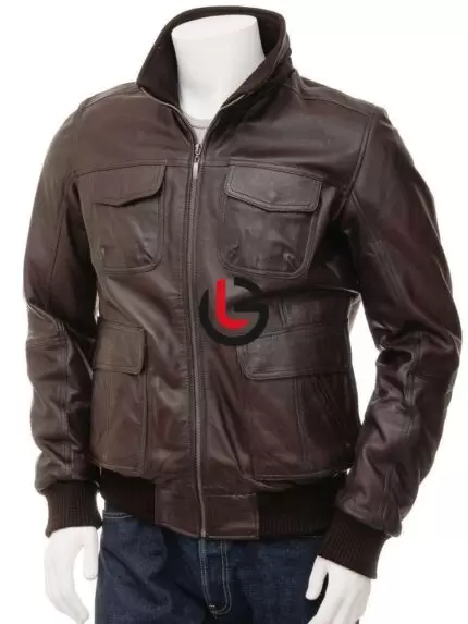 Motorbike Bomber Leather Jacket