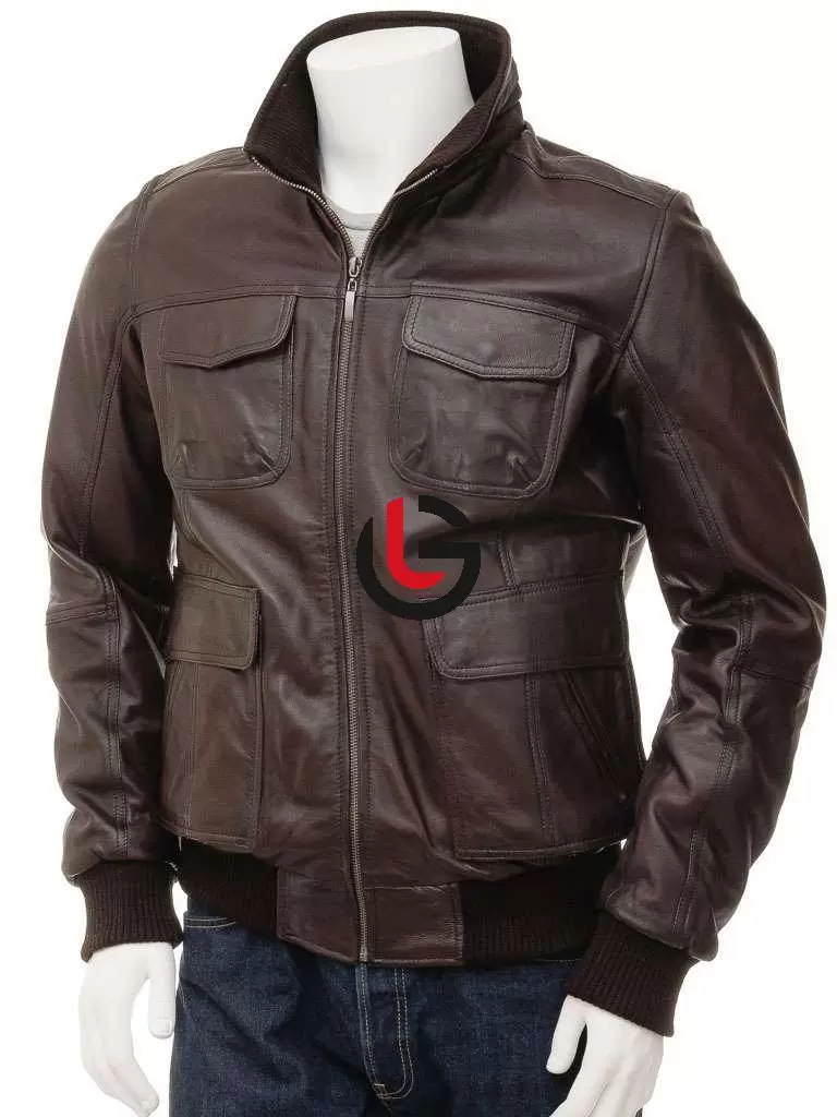 Motorbike Bomber Leather Jacket