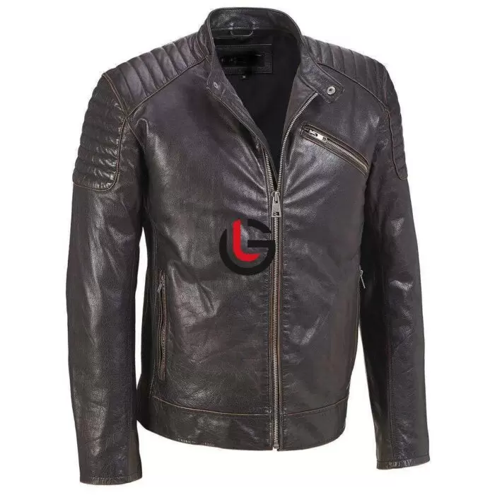 Padded Men Leather Jacket