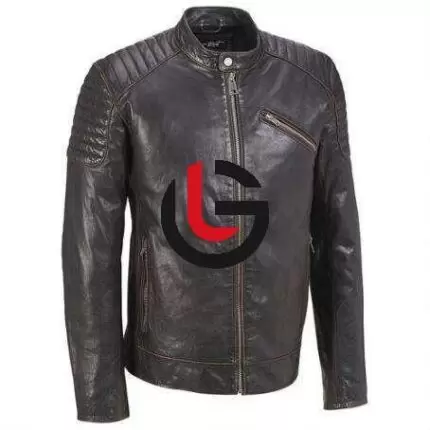 Padded Men Leather Jacket