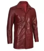 Adidas Maroon Leather Coat