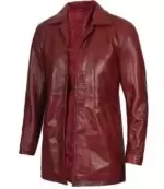 Adidas Maroon Leather Coat