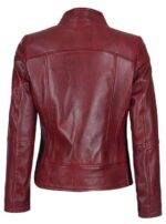 Maroon Women Leather Jacket
