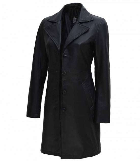 Long Women Leather Coat