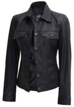 Denim Style Leather Jacket