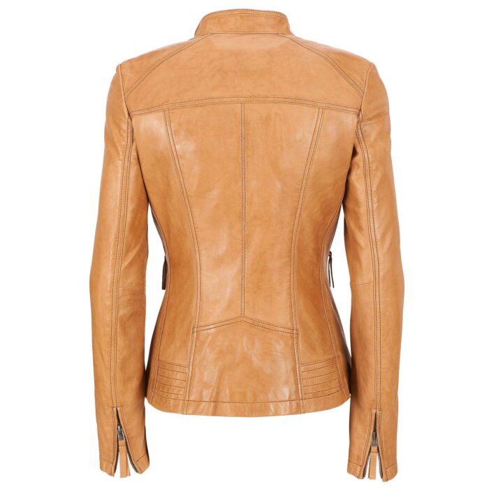 Beige Color Leather Jacket